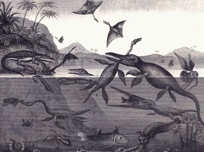 Prehistoric Animals of the Lias Group by English School
